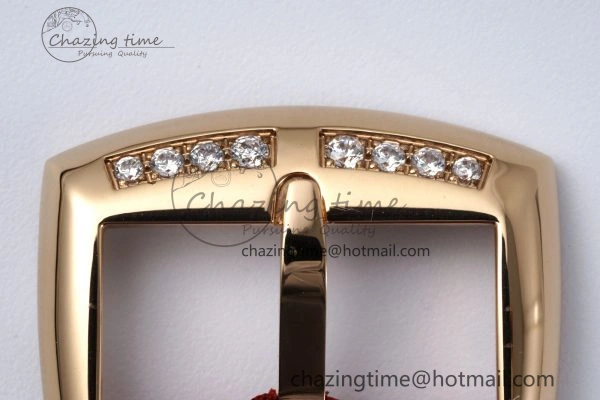 Long Island Ladies RG Diamonds Bezel APSF 1:1 Best Edition White Texured Dial on Red Leather Strap Jap Quartz