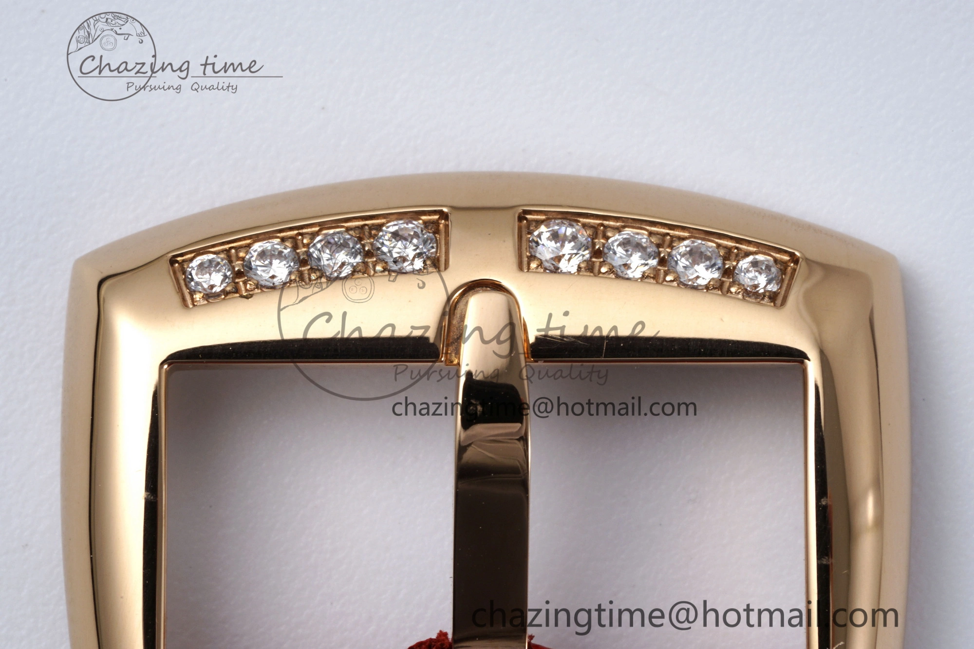Long Island Ladies RG Diamonds Bezel APSF 1:1 Best Edition White Texured Dial on Red Leather Strap Jap Quartz