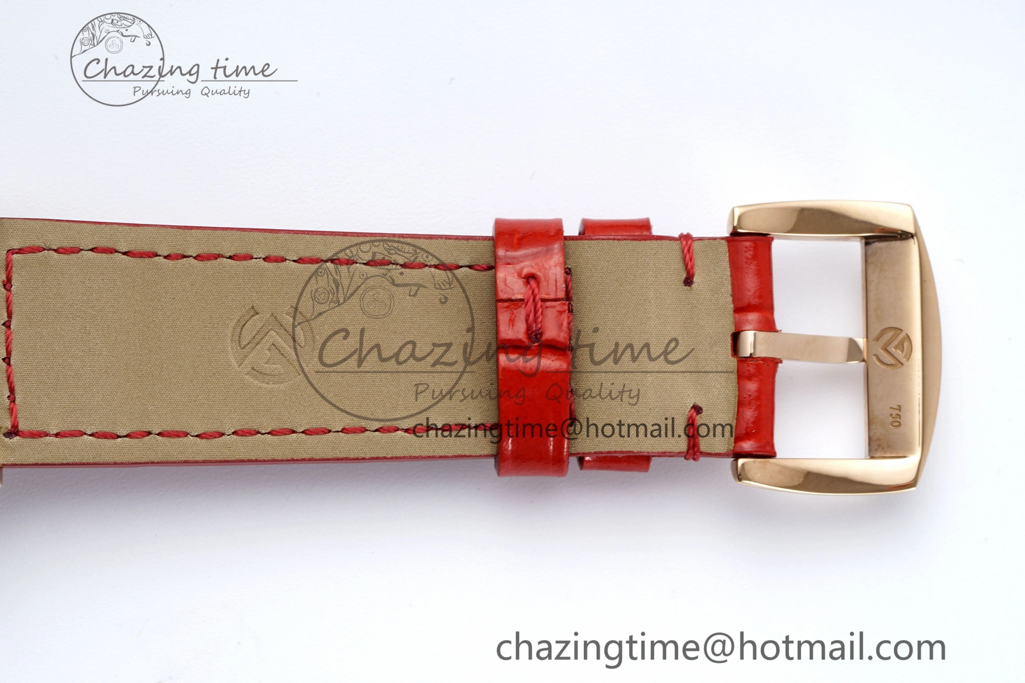 Long Island Ladies RG Diamonds Bezel APSF 1:1 Best Edition White Texured Dial on Red Leather Strap Jap Quartz