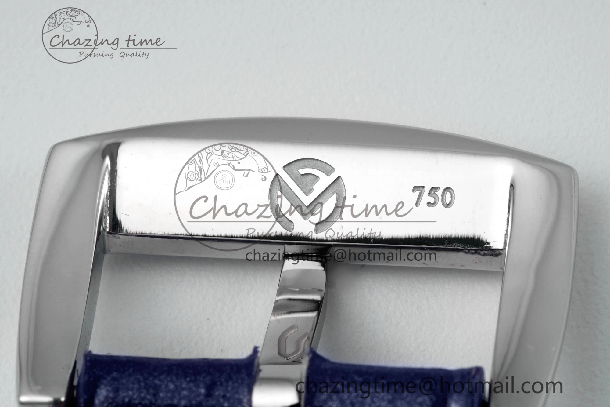 Long Island Ladies SS Diamonds Bezel APSF 1:1 Best Edition Pink MOP Dial on Blue Leather Strap Jap Quartz