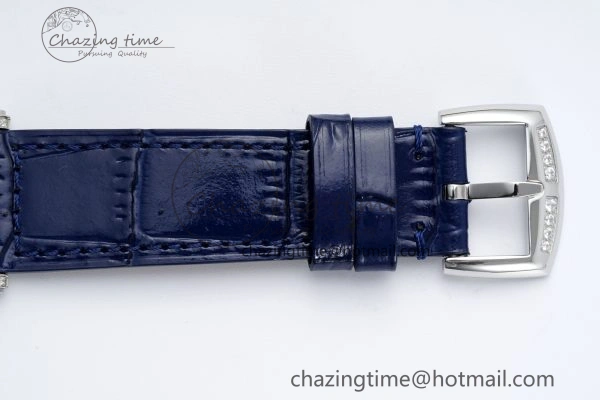 Long Island Ladies SS Diamonds Bezel APSF 1:1 Best Edition Pink MOP Dial on Blue Leather Strap Jap Quartz