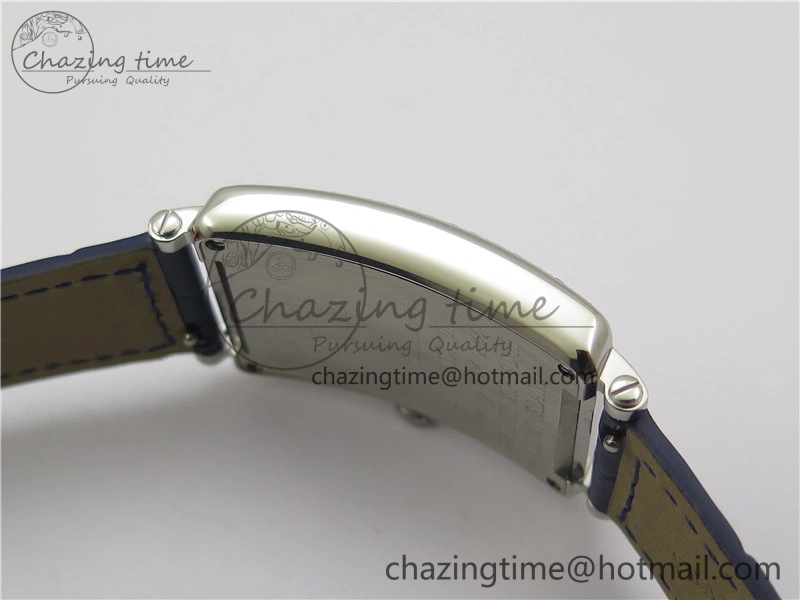 Long Island Ladies SS Diamonds Bezel ZF 1:1 Mother of Pearl Dial on Blue Leather Strap Swiss Ronda Quartz