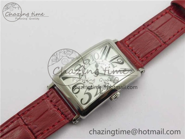 Long Island Ladies SS ZF 1:1 Best Edition on Red Leather Strap Ronda Quartz