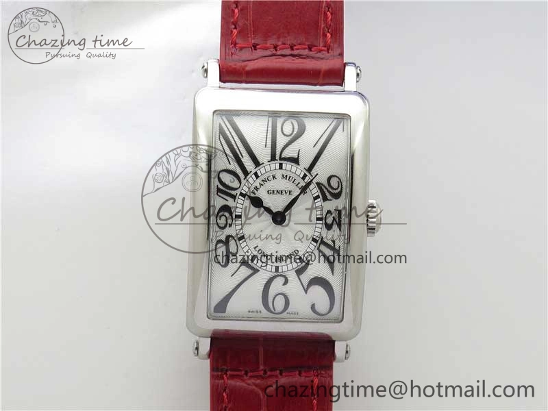 Long Island Ladies SS ZF 1:1 Best Edition on Red Leather Strap Ronda Quartz