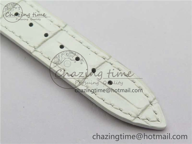 Long Island Ladies SS ZF 1:1 Best Edition on White Leather Strap Ronda Quartz