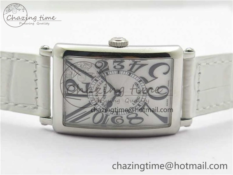 Long Island Ladies SS ZF 1:1 Best Edition on White Leather Strap Ronda Quartz
