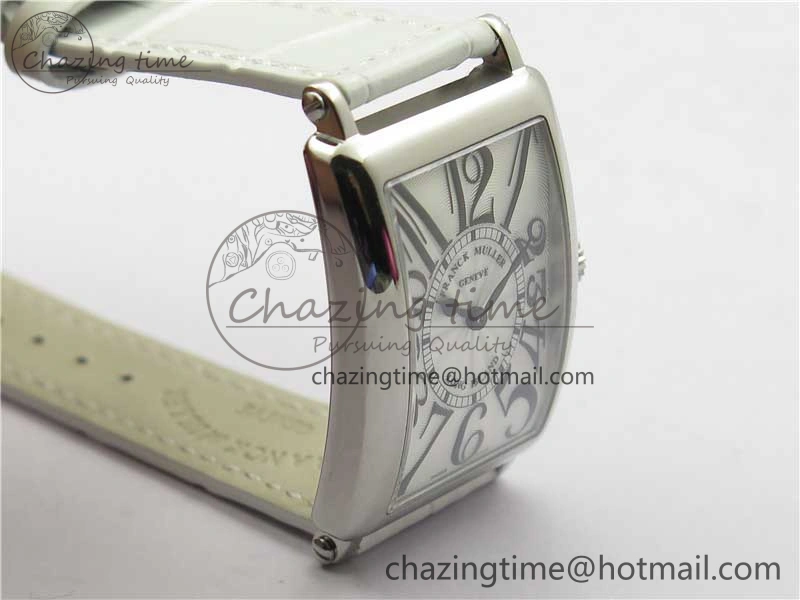 Long Island Ladies SS ZF 1:1 Best Edition on White Leather Strap Ronda Quartz
