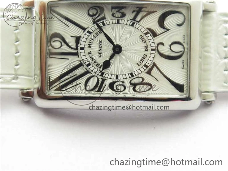Long Island Ladies SS ZF 1:1 Best Edition on White Leather Strap Ronda Quartz