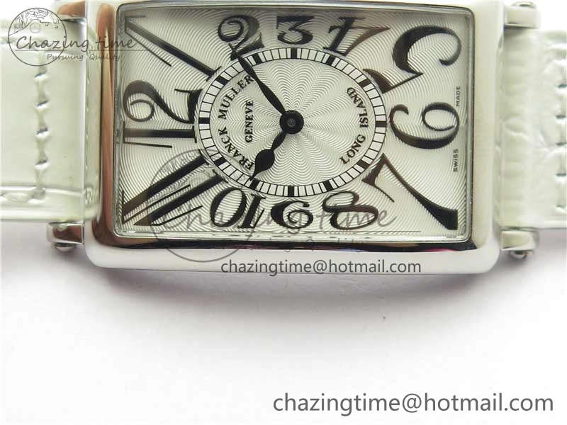 Long Island Ladies SS ZF 1:1 Best Edition on White Leather Strap Ronda Quartz