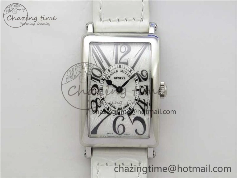 Long Island Ladies SS ZF 1:1 Best Edition on White Leather Strap Ronda Quartz