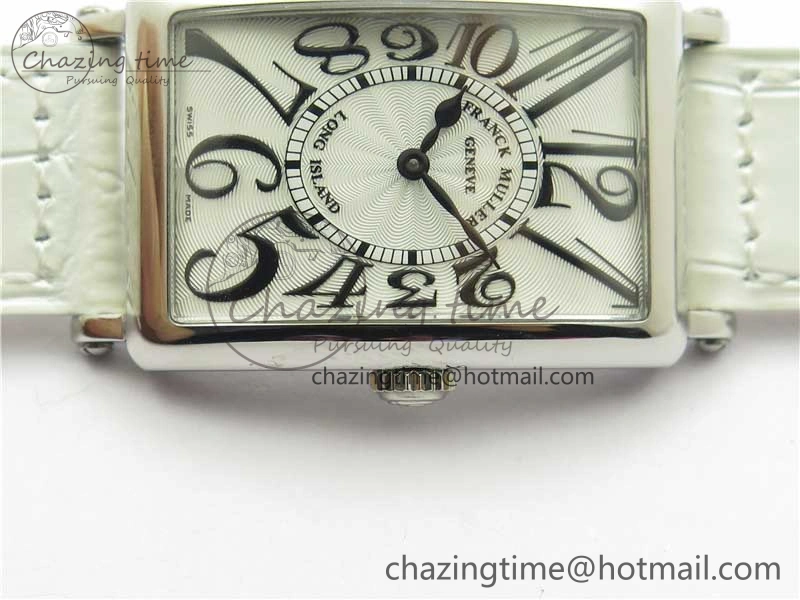 Long Island Ladies SS ZF 1:1 Best Edition on White Leather Strap Ronda Quartz