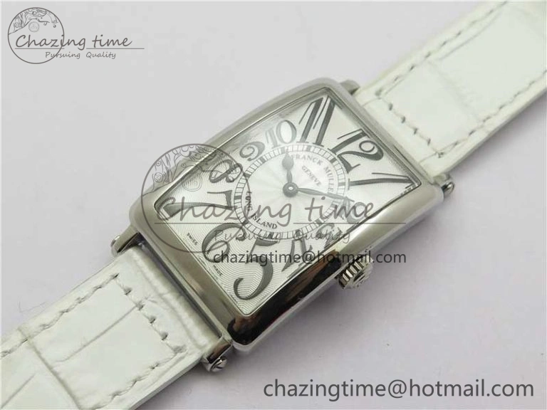 Long Island Ladies SS ZF 1:1 Best Edition on White Leather Strap Ronda Quartz