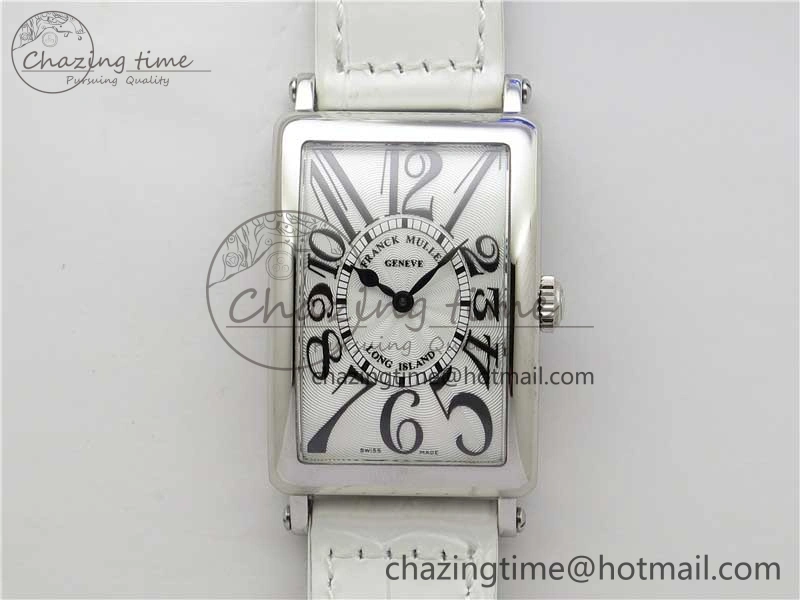 Long Island Ladies SS ZF 1:1 Best Edition on White Leather Strap Ronda Quartz