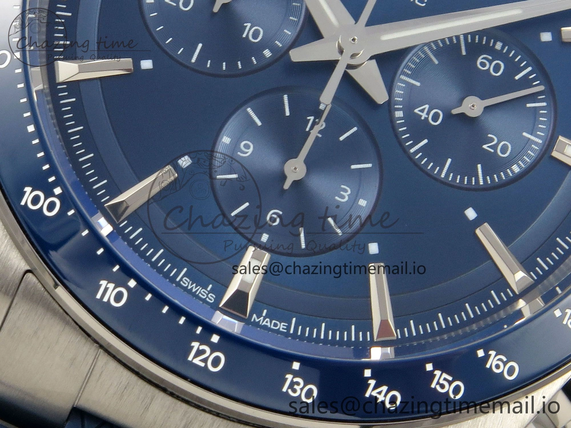 Longines Conquest 40mm SS AF 1:1 Best Edition Blue Dial on Blue Rubber Strap A2892