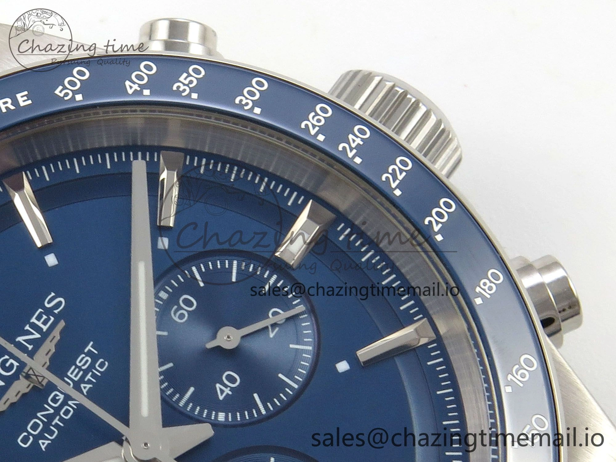 Longines Conquest 40mm SS AF 1:1 Best Edition Blue Dial on Blue Rubber Strap A2892