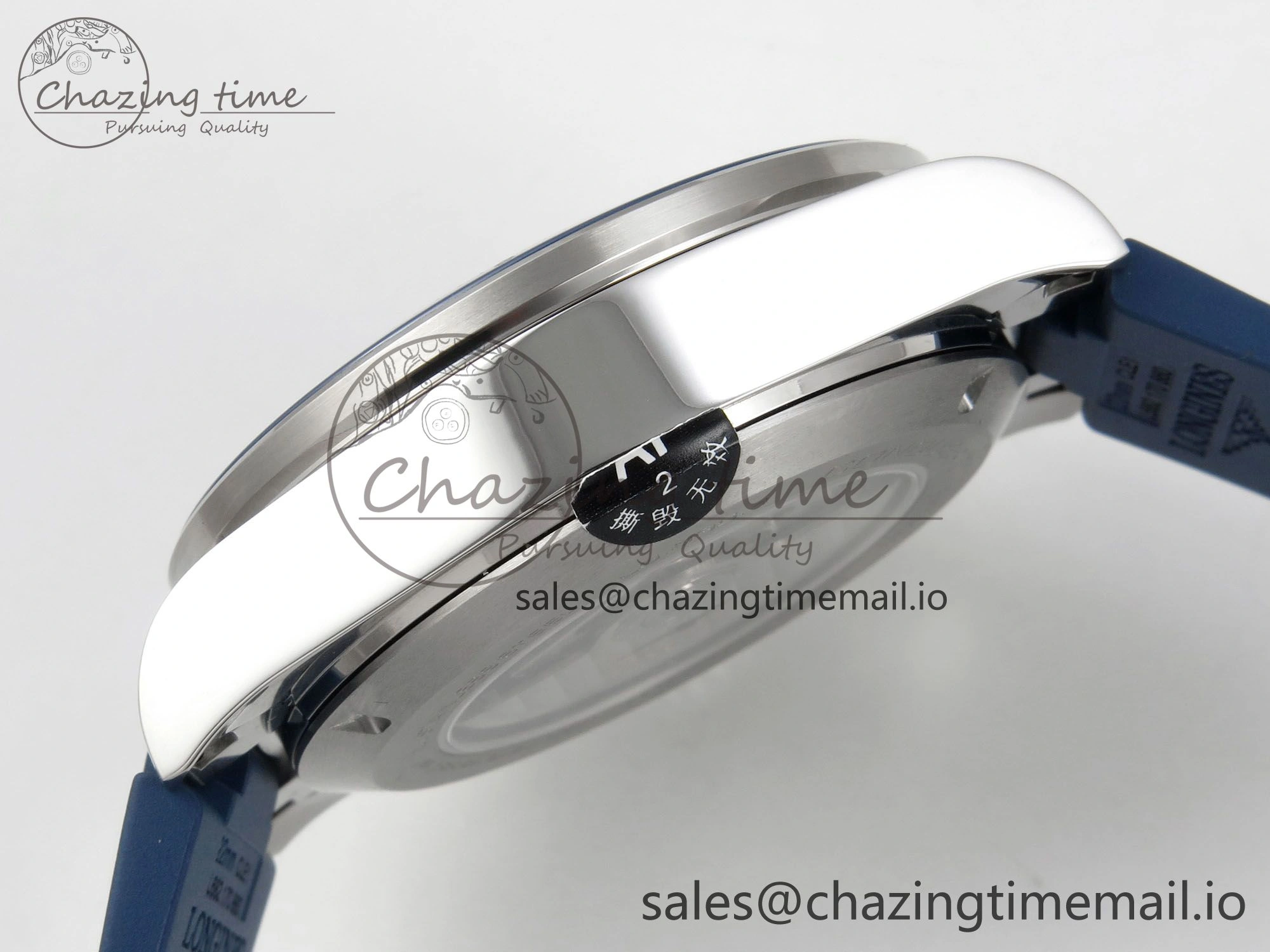 Longines Conquest 40mm SS AF 1:1 Best Edition Blue Dial on Blue Rubber Strap A2892