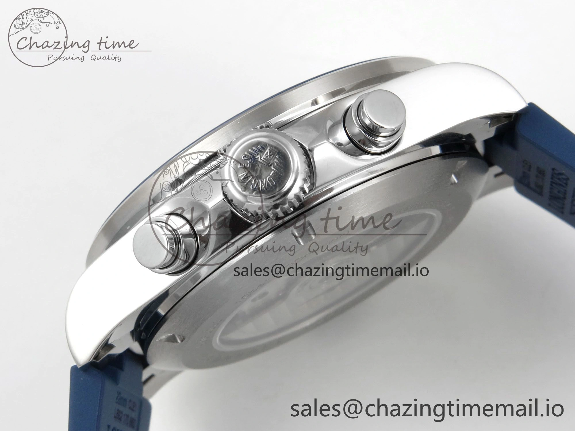 Longines Conquest 40mm SS AF 1:1 Best Edition Blue Dial on Blue Rubber Strap A2892