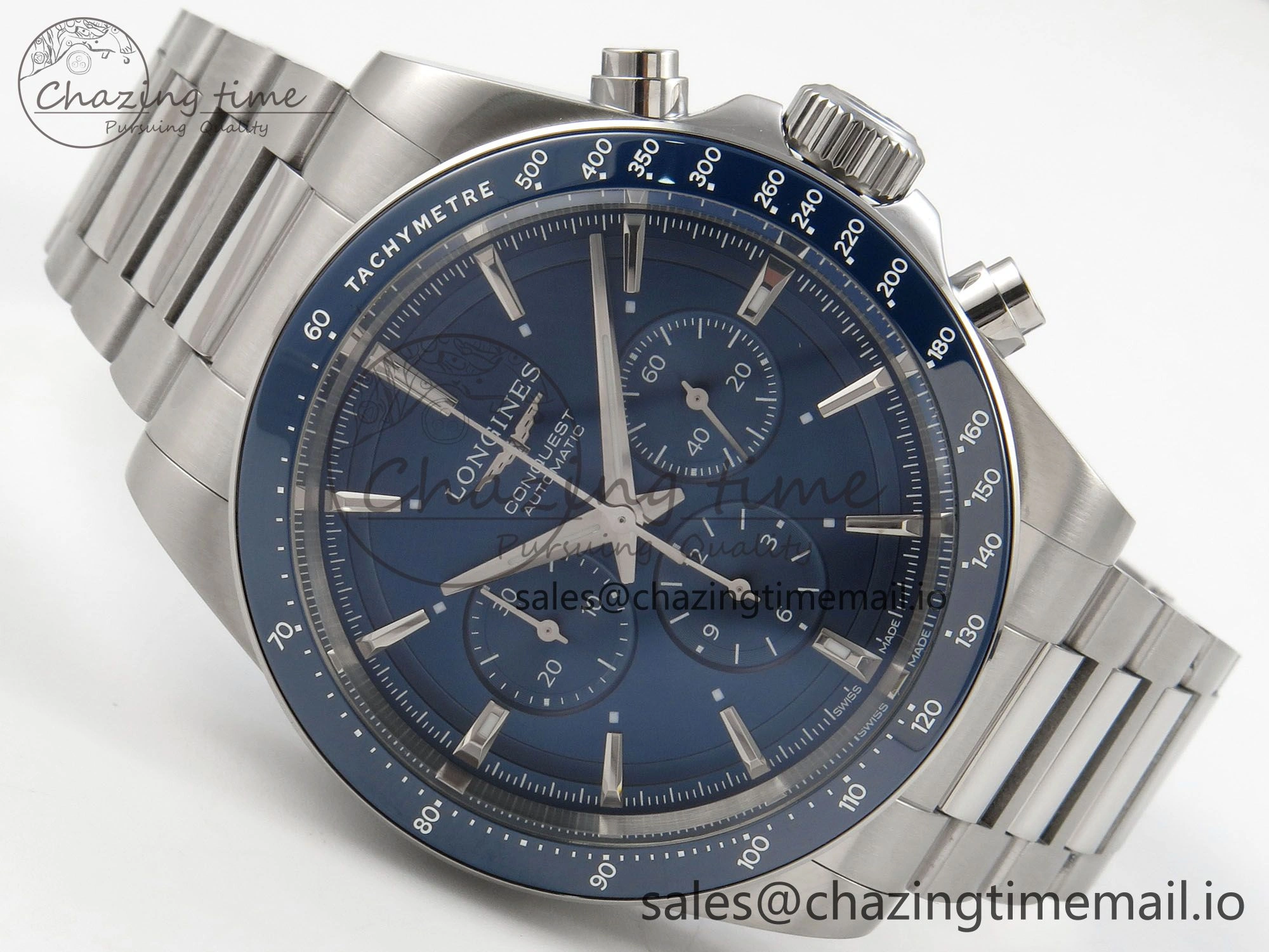 Longines Conquest 40mm SS AF 1:1 Best Edition Blue Dial on Stainless steel bracelet A2892