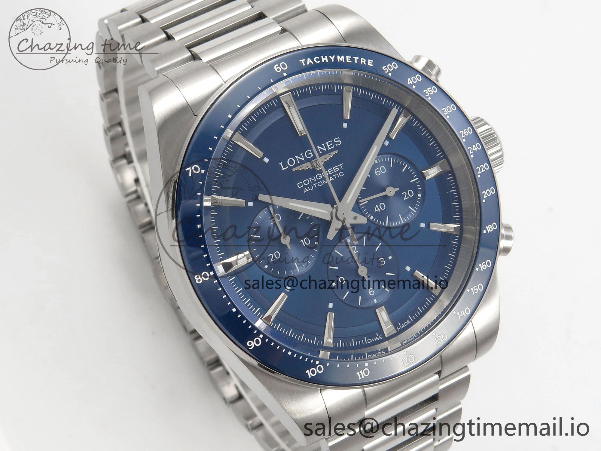 Longines Conquest 40mm SS AF 1:1 Best Edition Blue Dial on Stainless steel bracelet A2892