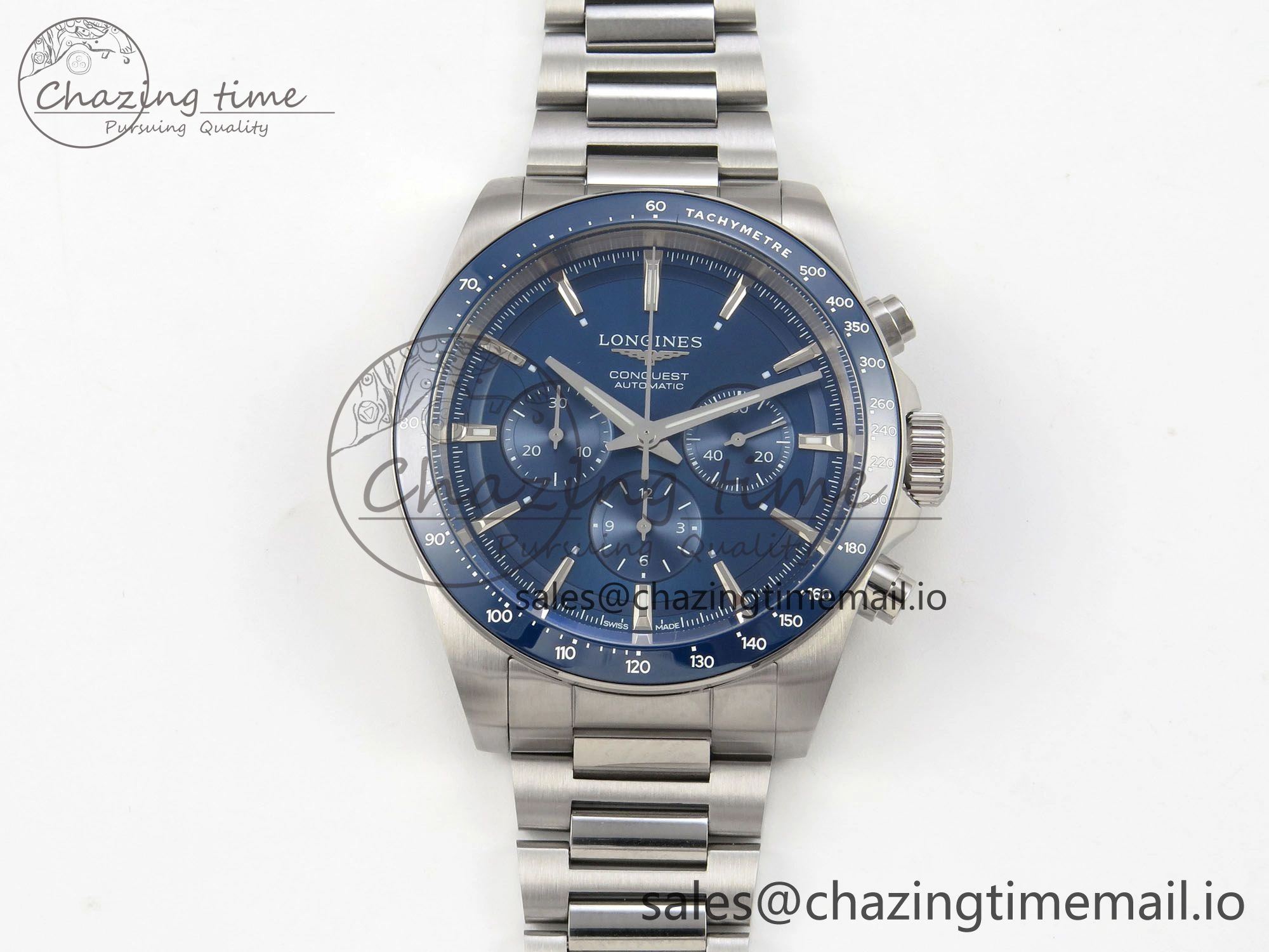 Longines Conquest 40mm SS AF 1:1 Best Edition Blue Dial on Stainless steel bracelet A2892