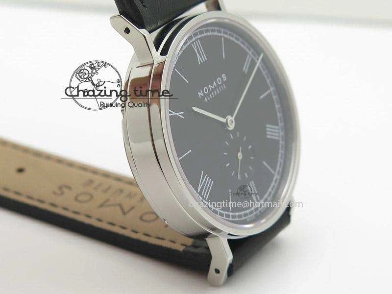 Ludwig 38 Roman Black Dial On Black Leather Strap A2813