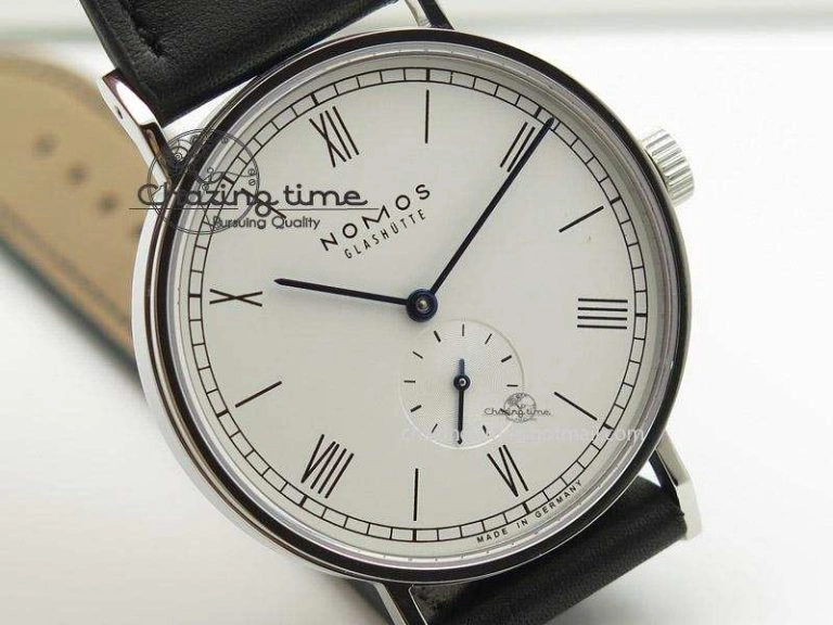 Ludwig 38 Roman White Dial On Black Leather Strap A2813