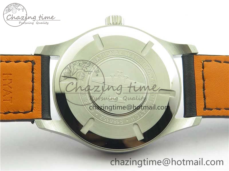 MARK XVIII IW327001 SS FKF 1:1 Best Edition Black Dial On Black Leather Strap