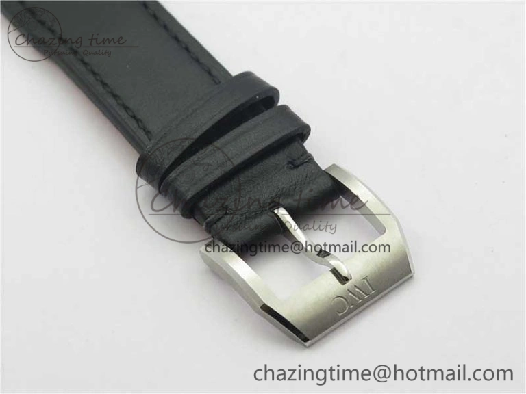 MARK XVIII IW327001 SS FKF 1:1 Best Edition Black Dial On Black Leather Strap