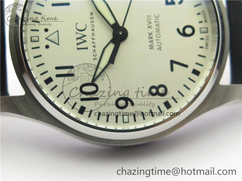 MARK XVIII IW327002 SS FKF 1:1 Best Edition White Dial On Black Leather Strap