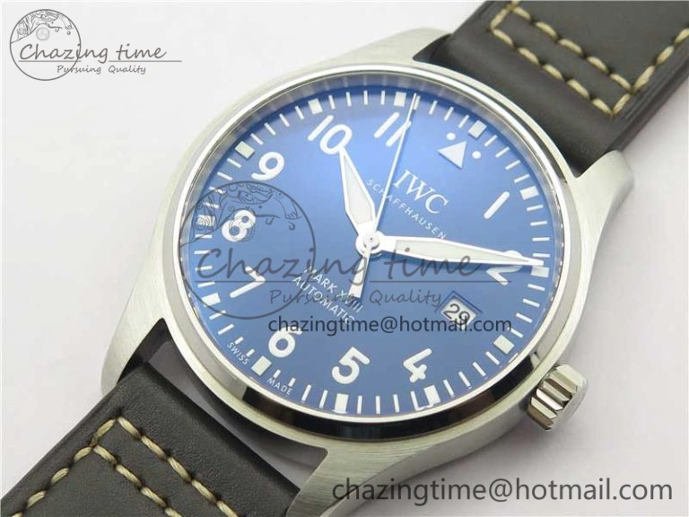 MARK XVIII Le Petit Prince IW327004 SS FKF 1:1 Best Edition Blue Dial On Brown Leather Strap