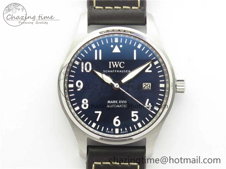 MARK XVIII Le Petit Prince IW327004 SS FKF 1:1 Best Edition Blue Dial On Brown Leather Strap
