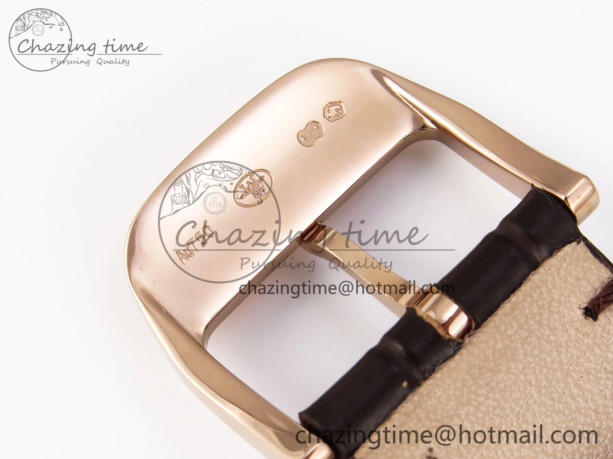 MASTER ULTRA THIN MOON RG APSF 1:1 BEST EDITION WHITE DIAL DIAMONDS BEZEL ON BROWN LEATHER STRAP SA925 SUPER CLONE