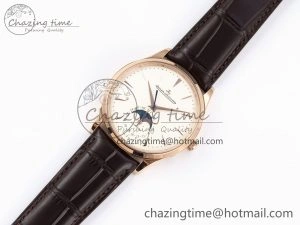 MASTER ULTRA THIN MOON RG APSF 1:1 BEST EDITION WHITE DIAL ON BROWN LEATHER STRAP SA925 SUPER CLONE