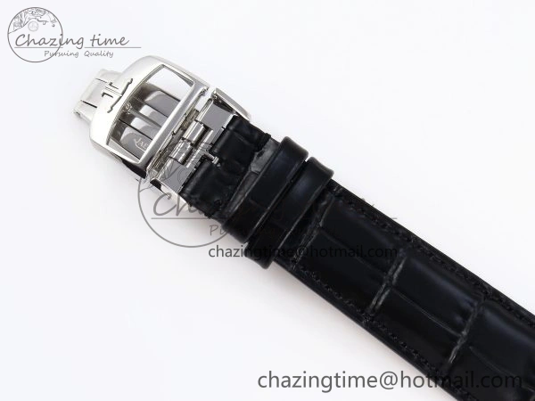 MASTER ULTRA THIN MOON SS APSF 1:1 BEST EDITION BLACK DIAL ON BLACK LEATHER STRAP SA925 SUPER CLONE