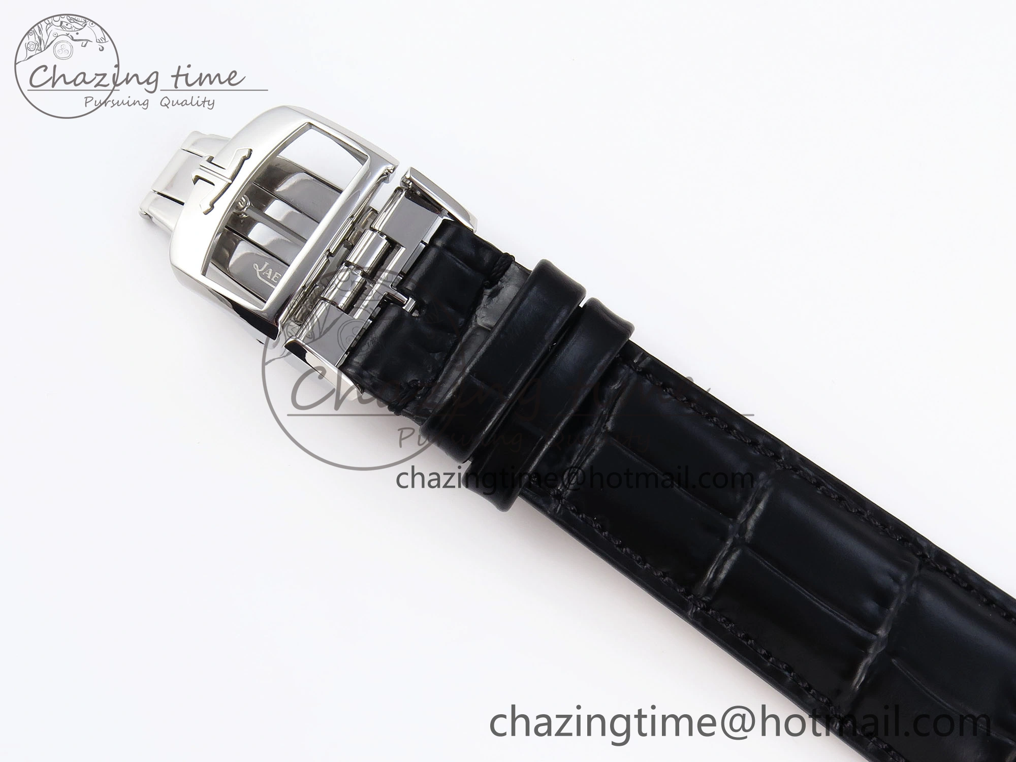 MASTER ULTRA THIN MOON SS APSF 1:1 BEST EDITION BLACK DIAL ON BLACK LEATHER STRAP SA925 SUPER CLONE