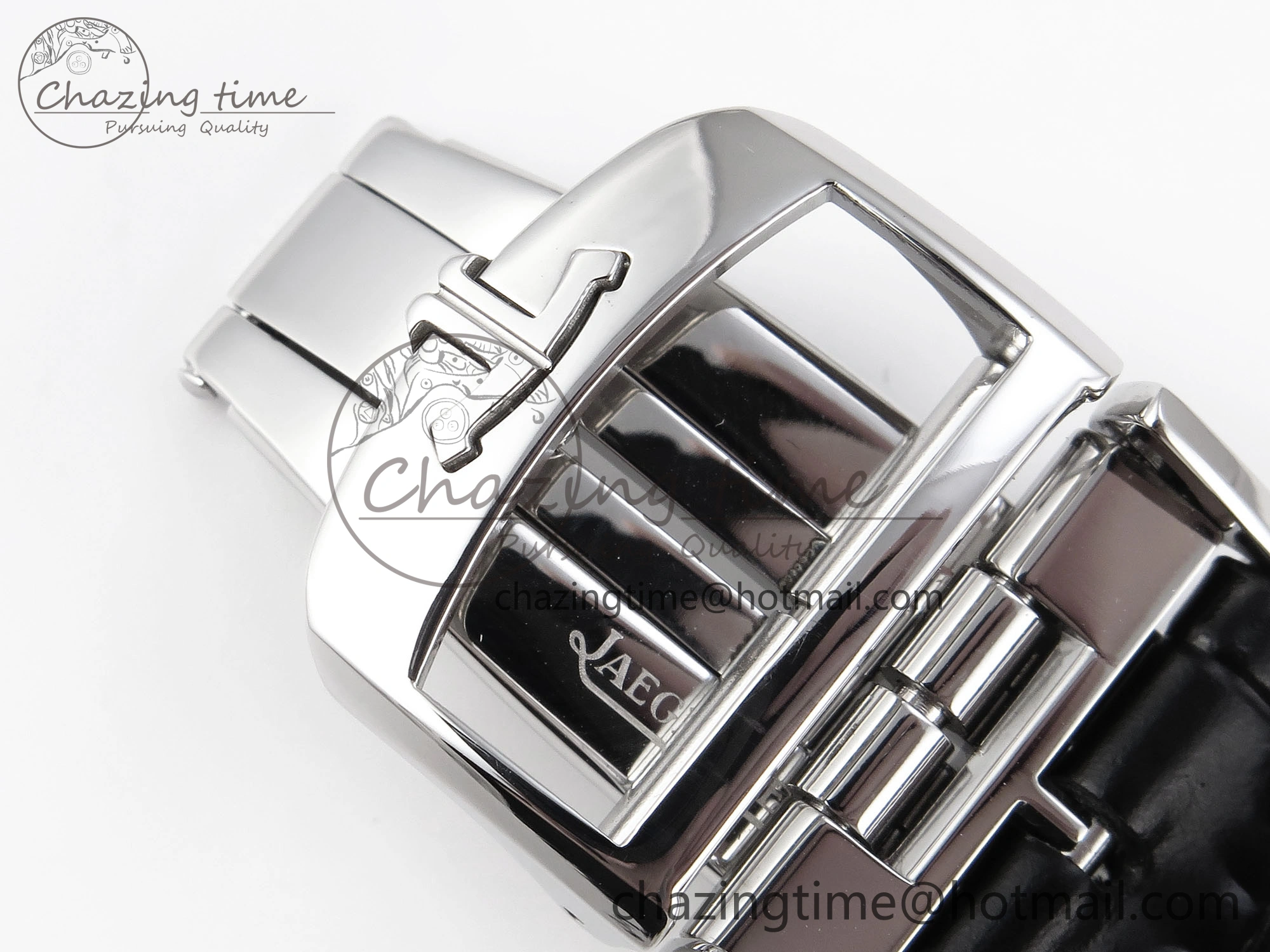 MASTER ULTRA THIN MOON SS APSF 1:1 BEST EDITION BLACK DIAL ON BLACK LEATHER STRAP SA925 SUPER CLONE