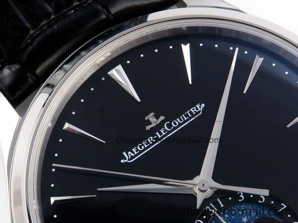 MASTER ULTRA THIN MOON SS APSF 1:1 BEST EDITION BLACK DIAL ON BLACK LEATHER STRAP SA925 SUPER CLONE