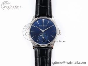 MASTER ULTRA THIN MOON SS APSF 1:1 BEST EDITION BLUE DIAL ON BLACK LEATHER STRAP SA925 SUPER CLONE