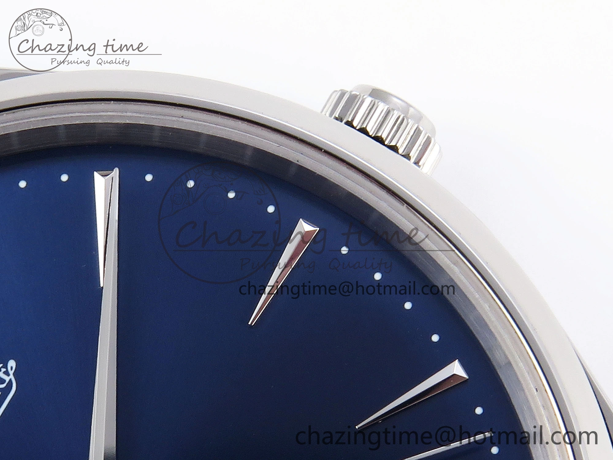 MASTER ULTRA THIN MOON SS APSF 1:1 BEST EDITION BLUE DIAL ON BLACK LEATHER STRAP SA925 SUPER CLONE