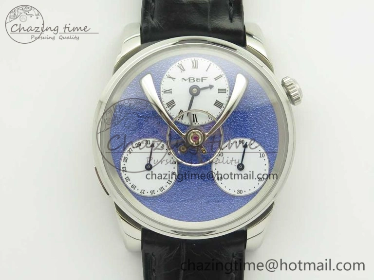 MB&F Legacy Machine Split Escapement CYF Best Edition Blue Dial On Black Leather Strap