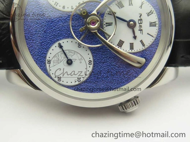 MB&F Legacy Machine Split Escapement CYF Best Edition Blue Dial On Black Leather Strap