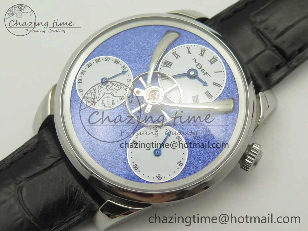 MB&F Legacy Machine Split Escapement CYF Best Edition Blue Dial On Black Leather Strap