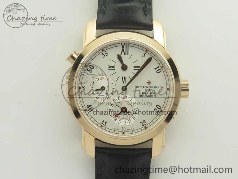 Malte Dual Time Regulator RG K11 Maker White Dial on Black Leather Strap A23J