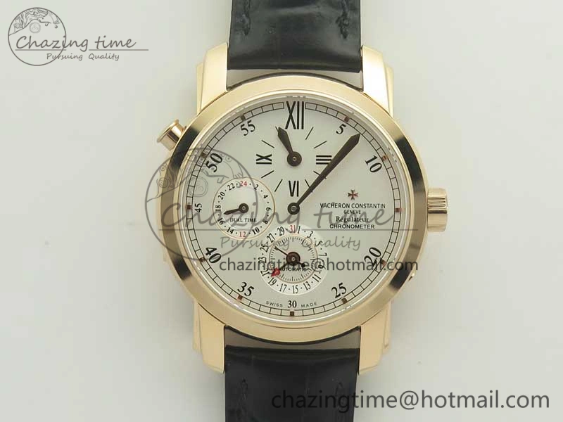 Malte Dual Time Regulator RG K11 Maker White Dial on Black Leather Strap A23J