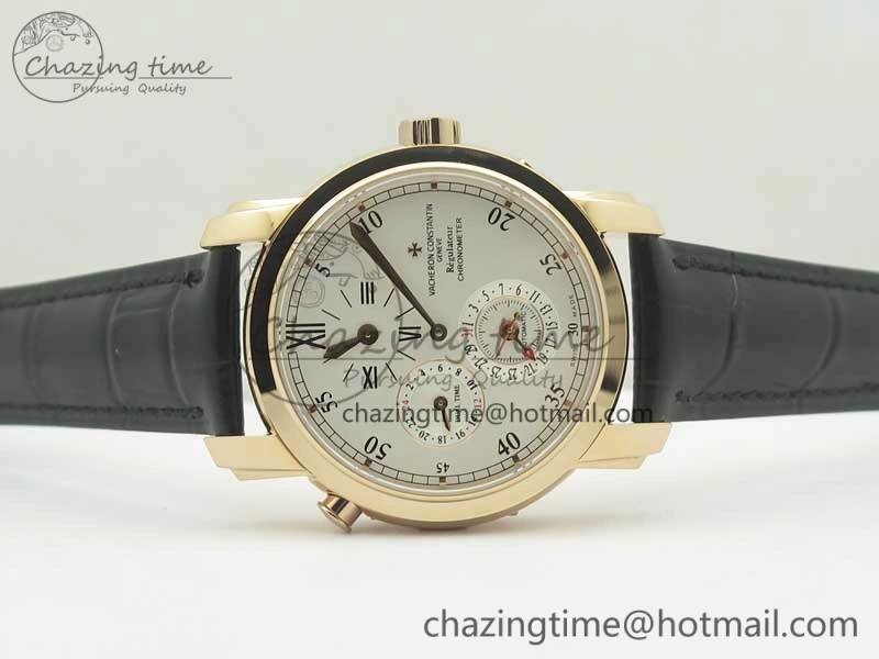 Malte Dual Time Regulator RG K11 Maker White Dial on Black Leather Strap A23J