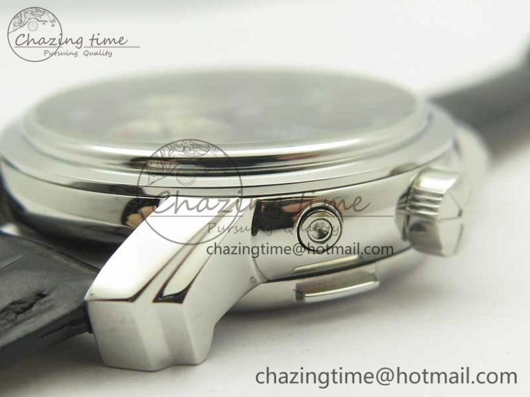 Malte Dual Time Regulator SS K11 Maker Black Dial on Black Leather Strap A23J