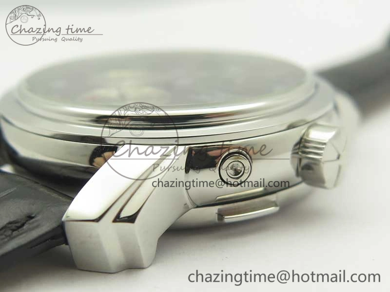 Malte Dual Time Regulator SS K11 Maker Black Dial on Black Leather Strap A23J