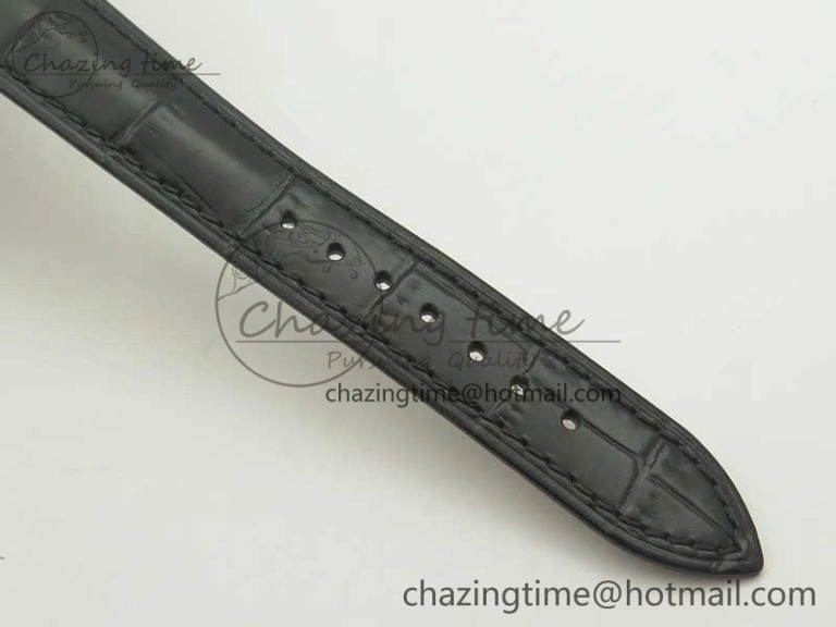 Malte Dual Time Regulator SS K11 Maker Black Dial on Black Leather Strap A23J