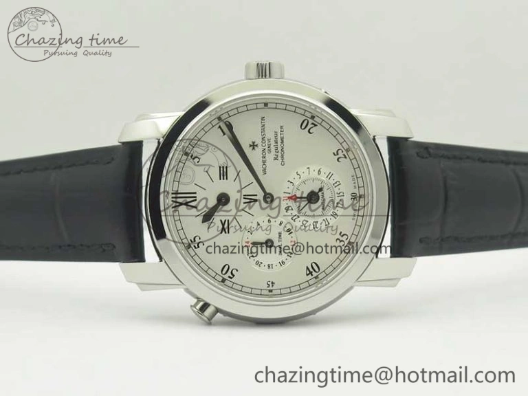 Malte Dual Time Regulator SS K11 Maker White Dial on Black Leather Strap A23J
