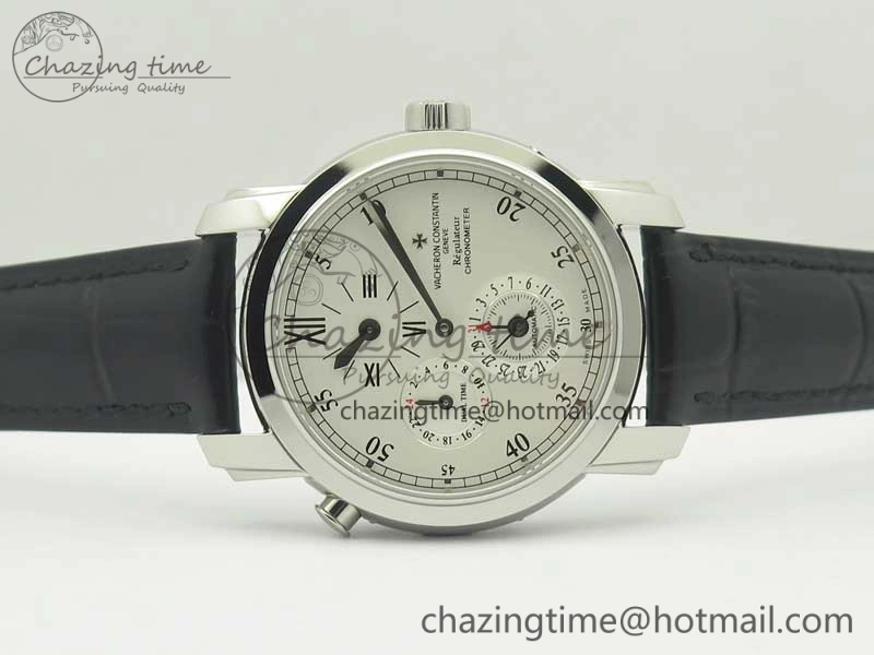 Malte Dual Time Regulator SS K11 Maker White Dial on Black Leather Strap A23J